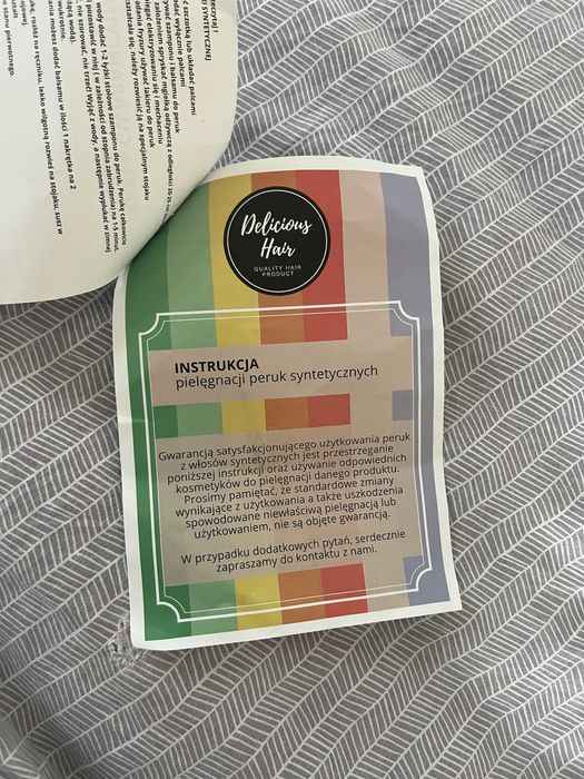Peruka syntetyczna super jakość + kosmetyki i gwarancja, kolor czarny