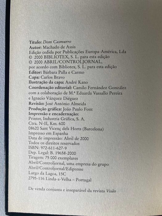 Dom Casmurro, de Machado de Assis