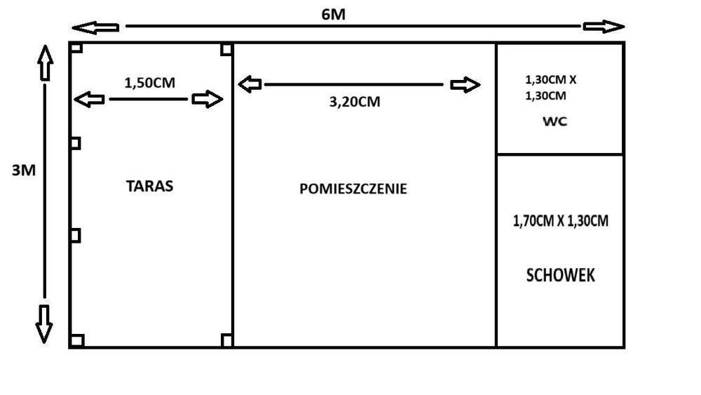Domek Działkowy/Letniskowy „AREK” – 6 m x 3 m