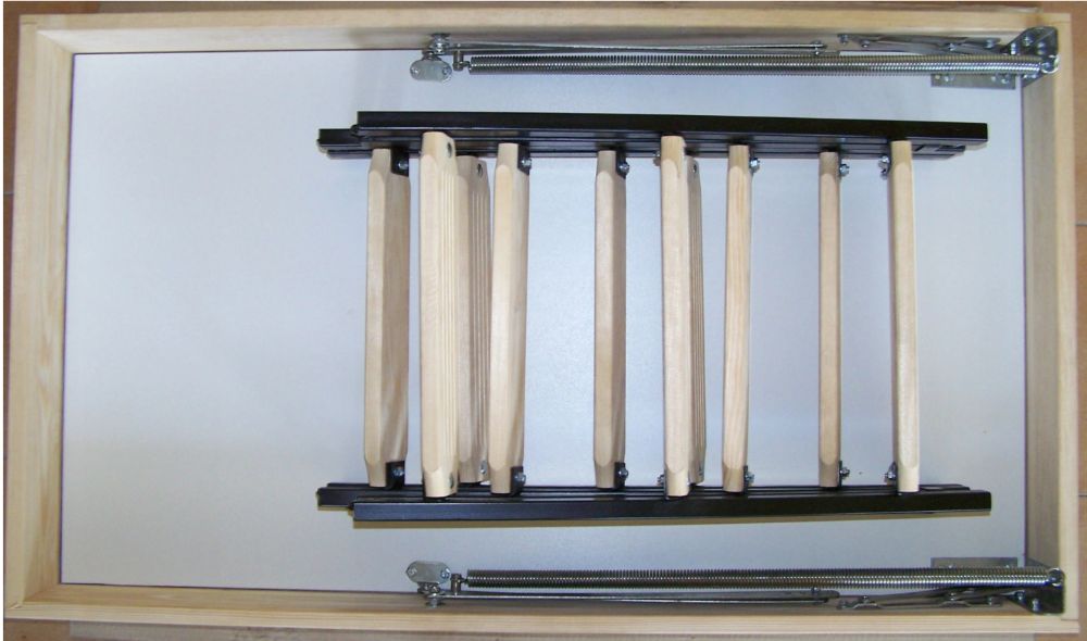 Schody strychowe ocieplane Termo metalowo-drewniane 80x110 gr. 53mm