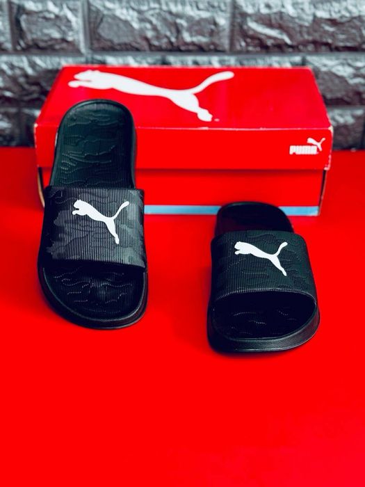 Шлепанцы мужские пума/puma слансы шлепки пума тапочки на лето puma резиновые тапочки силиконовые шлепанцы капці літні чоловічі шлепанці черные тапочки