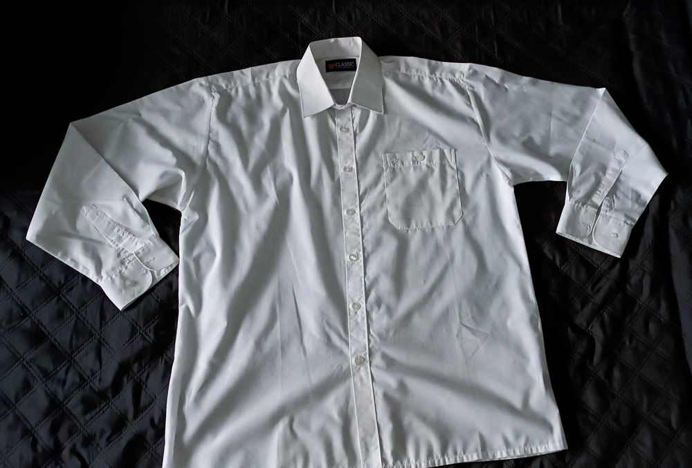 Classic elegancka biała koszula męska r. L