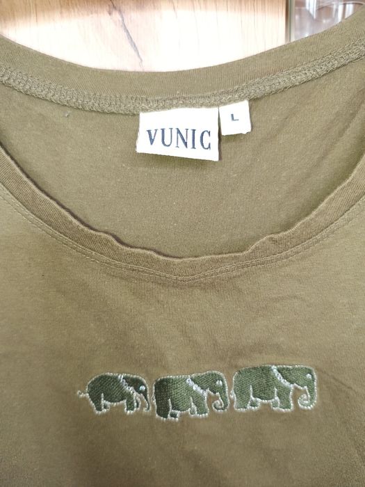 Bluzka t-shirt zielony khaki rozmiar 44 bawełna