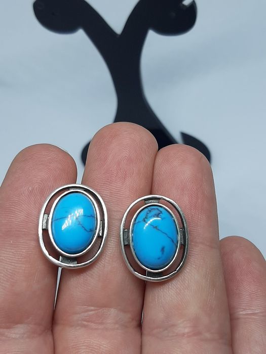 Kolczyki ze srebra, srebro 925, Kamień turkus