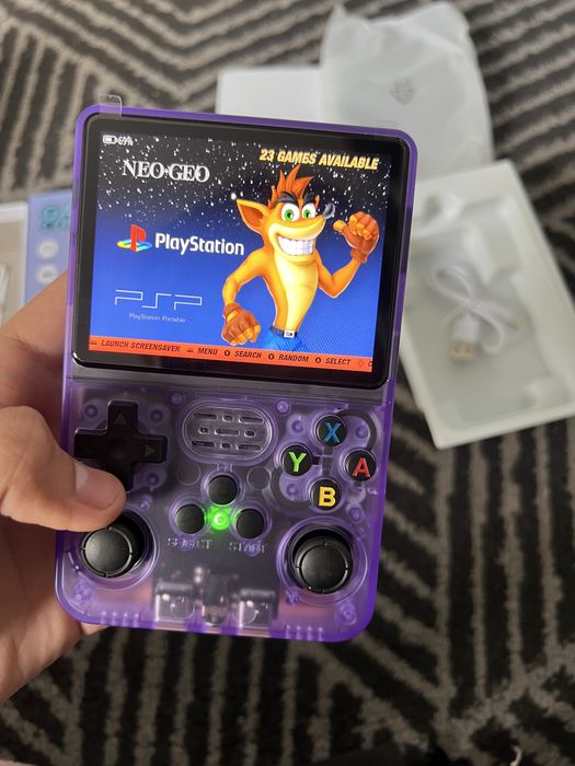 Consola Portátil Retro R36S - Roxa Transparente