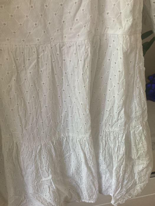 Biala sukienka z bawelny