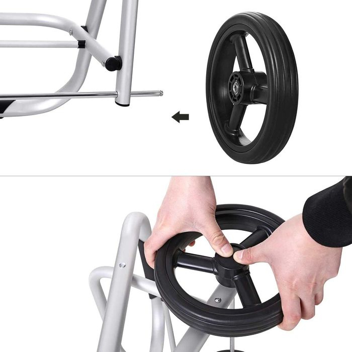 SONGMICS Lekki składany wózek na zakupy 40l, z izolowaną torbą KST04BK