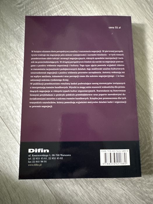 Podręcznik ”Negocjacje” jednostka organizacja kultura