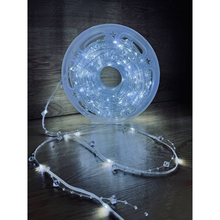 Гірлянда Капля Роси з перлами 400 лед білий і теплий колір 50м Новинка