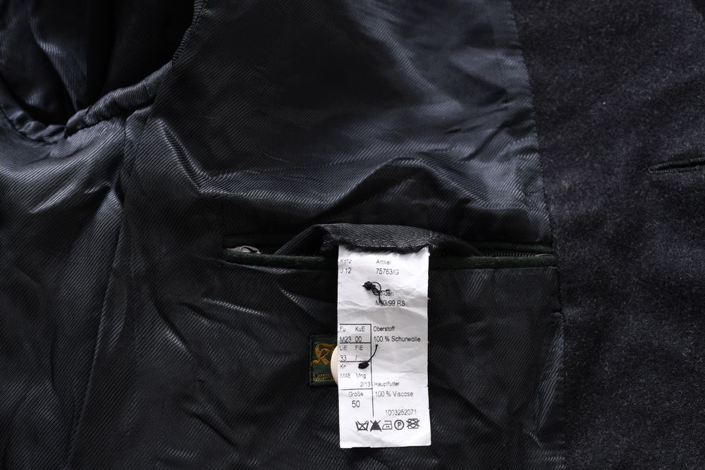 KARL JAGER BAVARIA LODEN antracytowy płaszcz męski 100% wełna r. 50