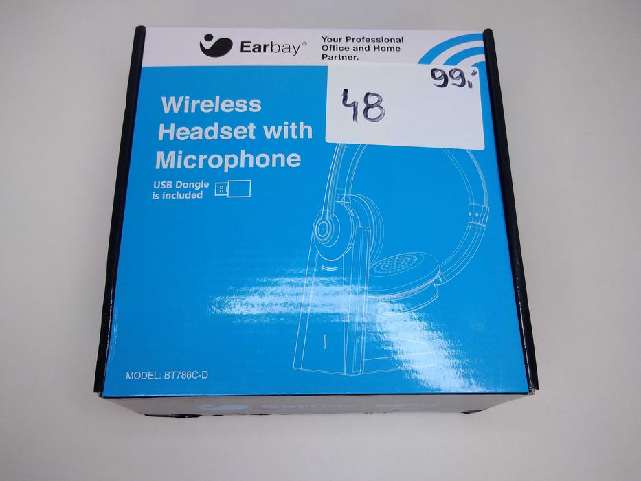 Słuchawki bezprzewodowe Earbay z mikrofonem i adapterem USB-OKAZJA!