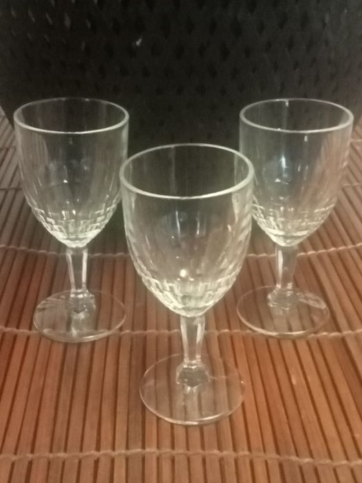 Lote de 6 copos ( 3+3) de cristal e meio cristal