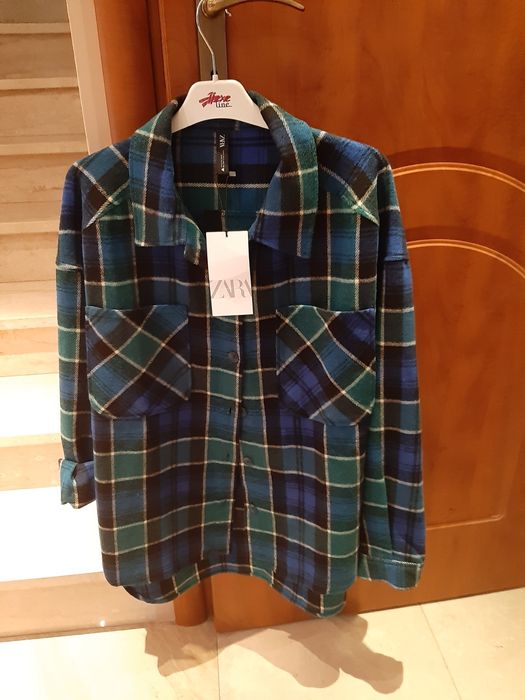 Kurtka Zara koszula flanela L oversize nowa L XL must have