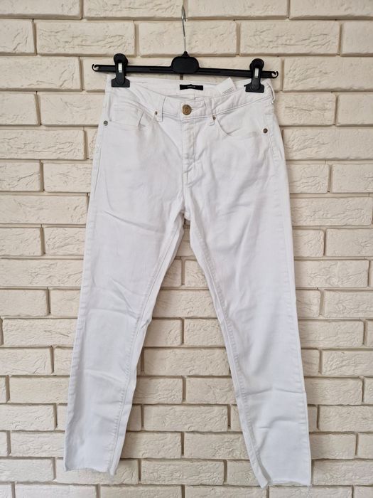 Białe spodnie Opus, 92% bawełny, stylowe,klasyczny, na codzień L 40
