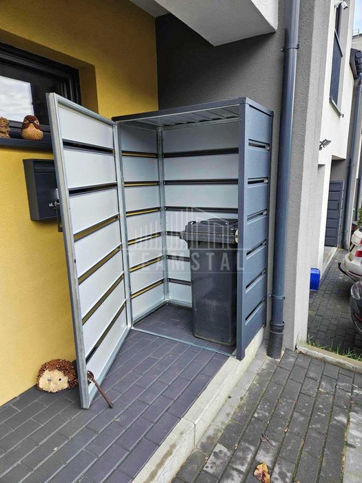 Wiata śmietnikowa dach prosty 1x0,5m Antracyt TS631