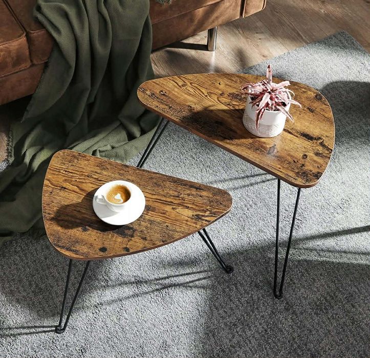 Stolik Kawowy 2x Loftowe do Salonu Industrialny Stolik Pomocniczy Nowy