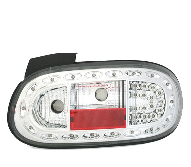 FAROLINS TRASEIROS MAZDA MX 5 98-05 LED FUNDO CROMADOS