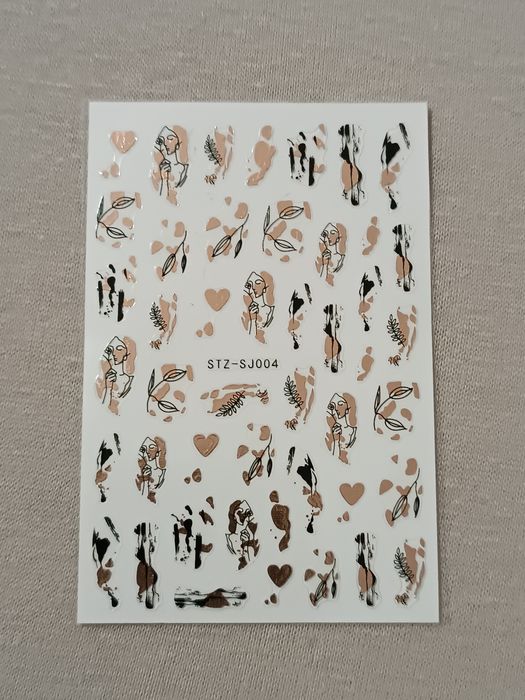 Naklejki na paznokcie złote kobiety