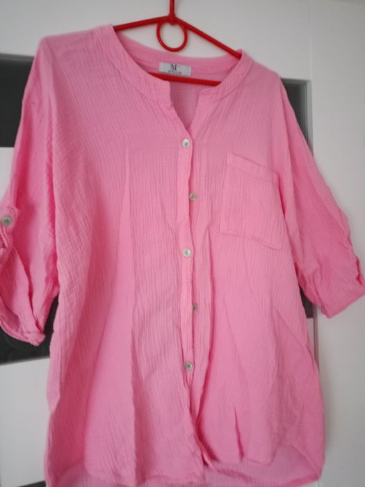 Różowa bluzka bawełniana xl