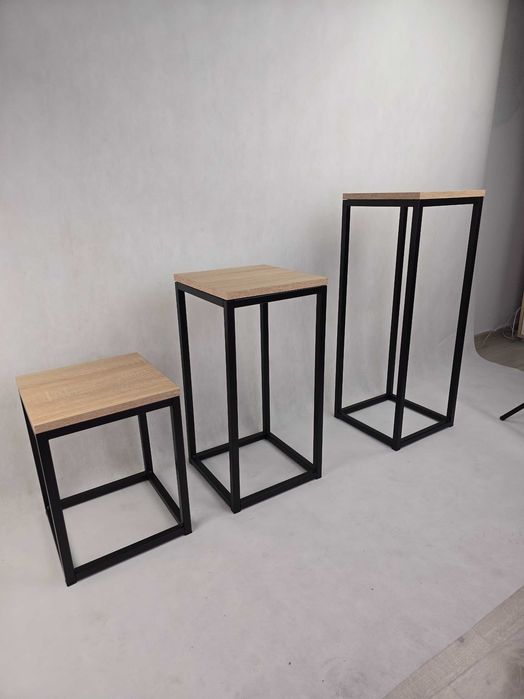 Metalowy Kwietnik masywny pod dużą donice duży blat loft PRODUCENT