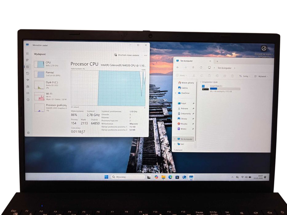Laptop Techbite ZIN 5 15,6" Intel Celeron 4 GB / 128 GB czarny