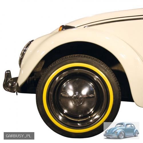 Nakładki na oponę żółte 15" (4 szt.) - części VW Garbus / T1