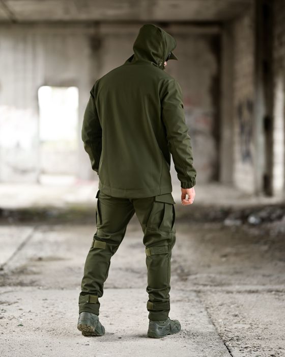Демісезонний тактичний костюм софтшел DEMENTIOZ олива