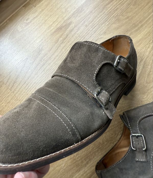 Buty Monki Wojas zamszowe khaki skóra