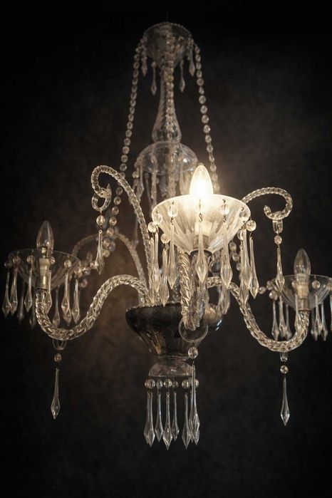 Candeeiro - Lustre em Cristal e Vidro Estilo Napoleão III – Final do Século XIX
