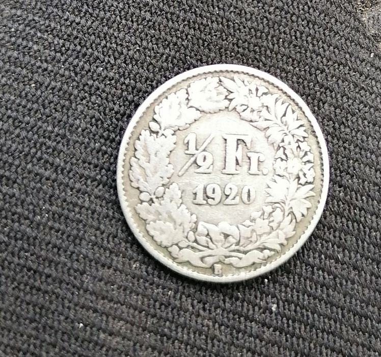1/2 Франка 1920г, серебро