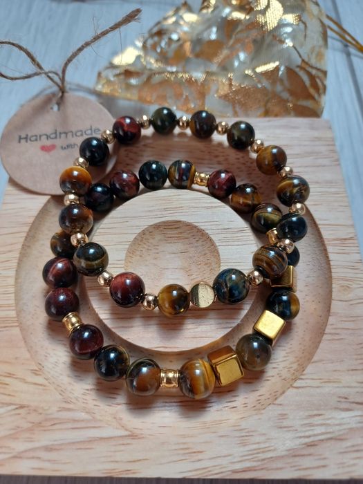 Bransoletka 2w1 z kamienia naturalnego Handmade