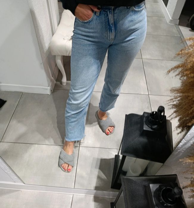 Spodnie jeansowe jeansy do kostek Sinsay 36S stright