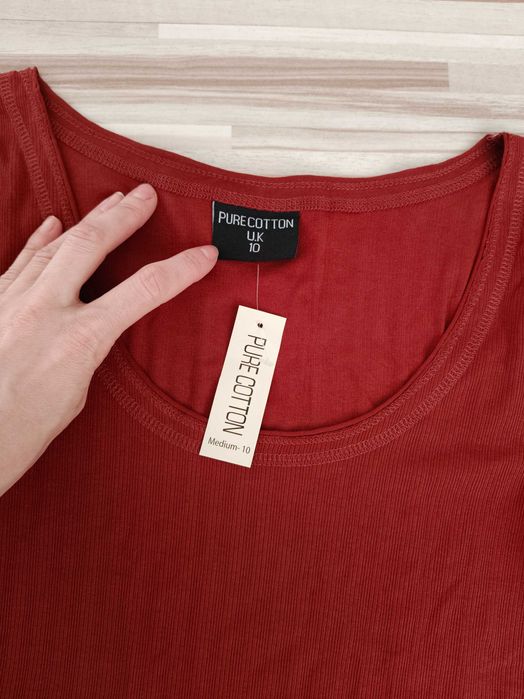 Bluzka t-shirt, Basic, długi rękaw, nowy, M