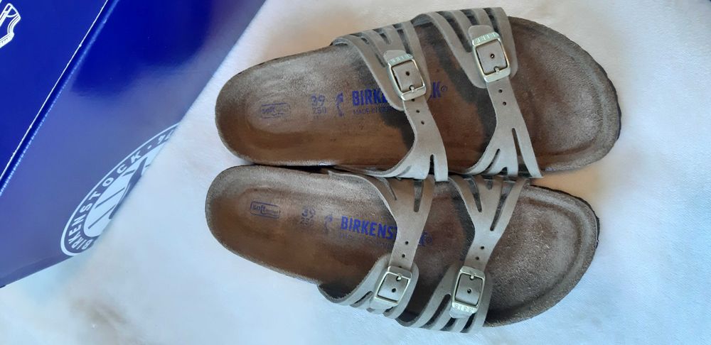 BIRKENSTOCK Klapki Granada Faded Khaki 39, skóra, nowe