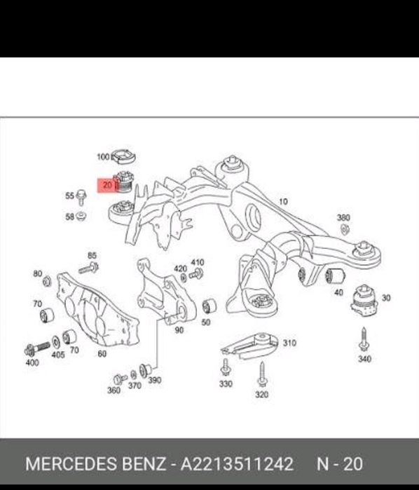 сайлентблок w221 задньої балки підрамника Mercedes-Benz S-Class подушк