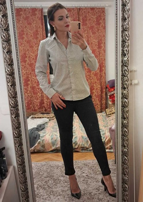 Szara koszula w centki Wólczanka rozm. S