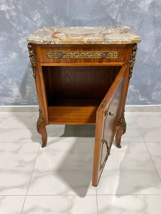 Francuska komoda formir intarsja marmurowy blat