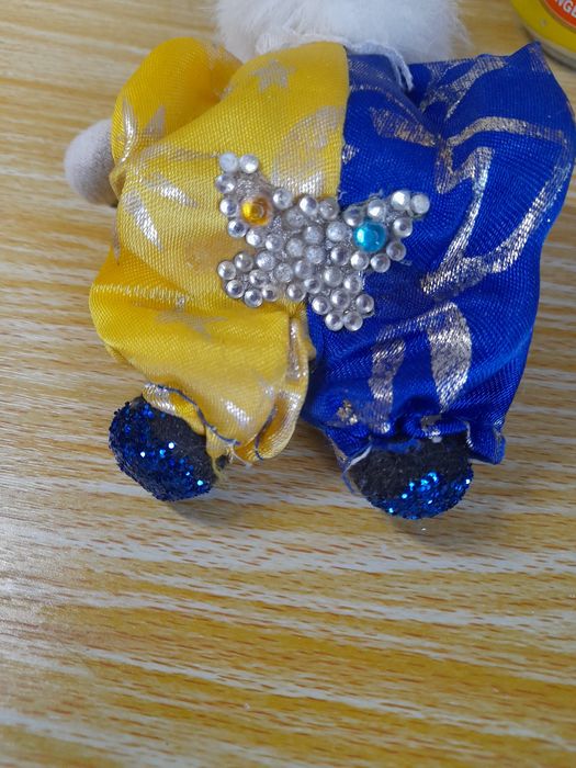 Фарфоровая сувенирная кукла клоун арлекино