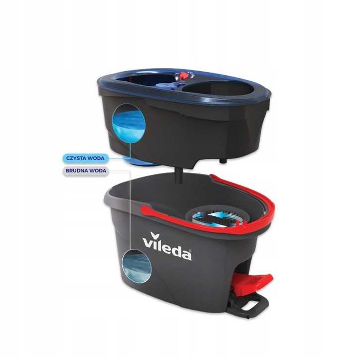 Vileda H2prO Obrotowy Mop Dwukomorowy Wiadro Pedał Nowy