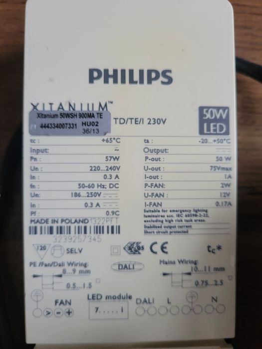 Zasilacz Xitanium 50W oraz Lampa Led, Zestaw