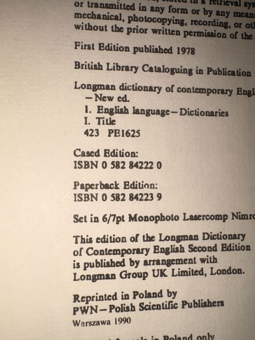Longman Dictionary of Contemporary English 1987 twarda oprawa słownik