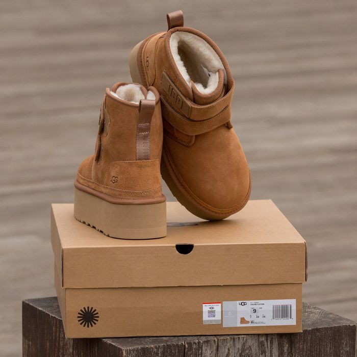 Уггі UGG Neumel Platform Chukka Chestnut premium | Угги натуральные жіночі