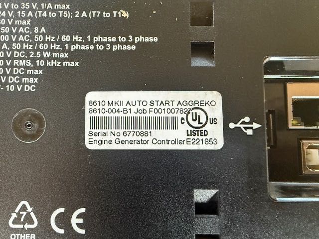 AGGREKO panel sterujacy nowy