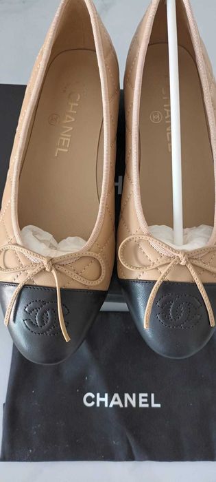 Chanel Baleriny klasyk beżowe 38C