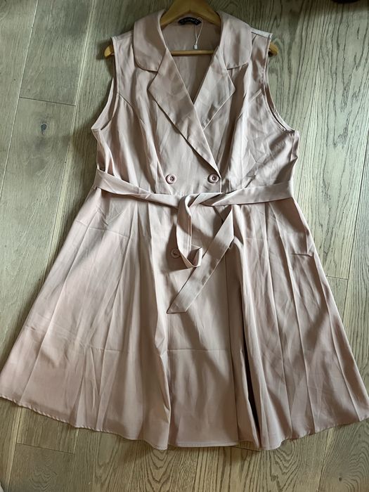 Sukienka old money szmizjerka klasyczna róż 2XL