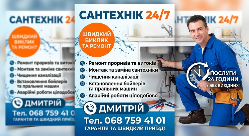Сантехник Малин 24/7