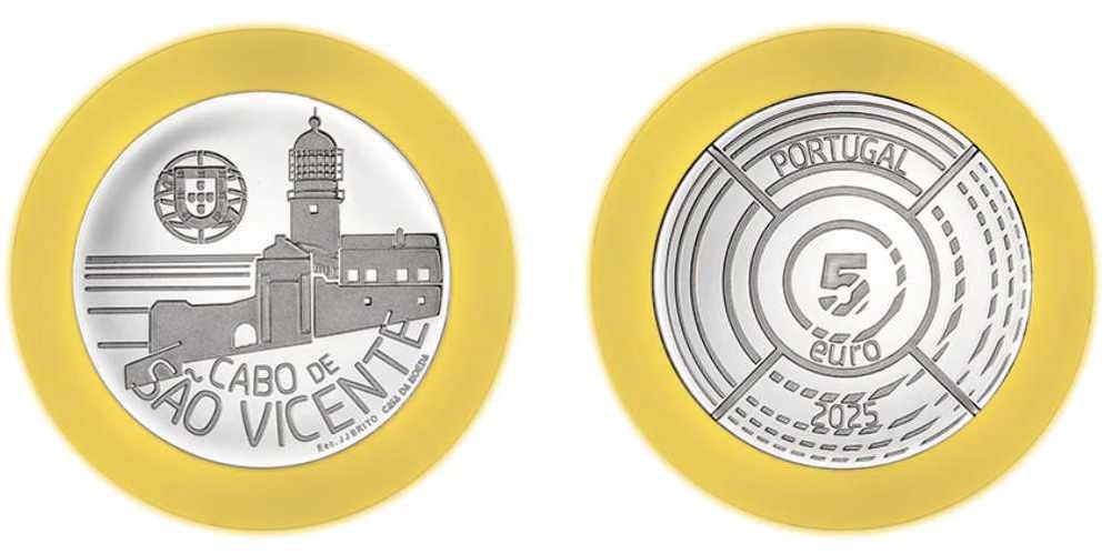 Moedas Proof 5€ Portugal 2026 Farol de Cabo de São Vicente