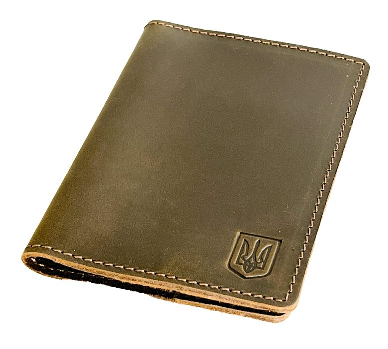 Шкіряна обкладинка для військового квитка vk1(4) чорна