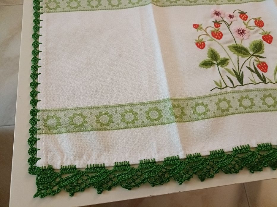 Pano de cozinha com crochet