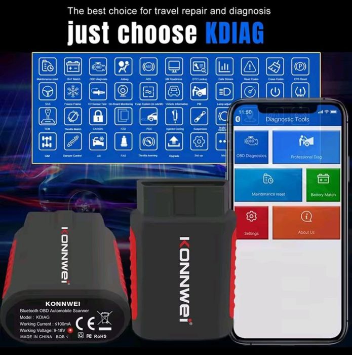 KONNWEI KDIAG Bluetooth автосканер OBD2